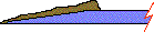 Partial cross section of ruler with putty