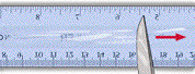 Scraping the printing off the bottom of the ruler.