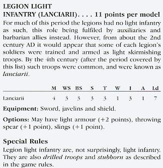 Roman Legion Light Infantry entry